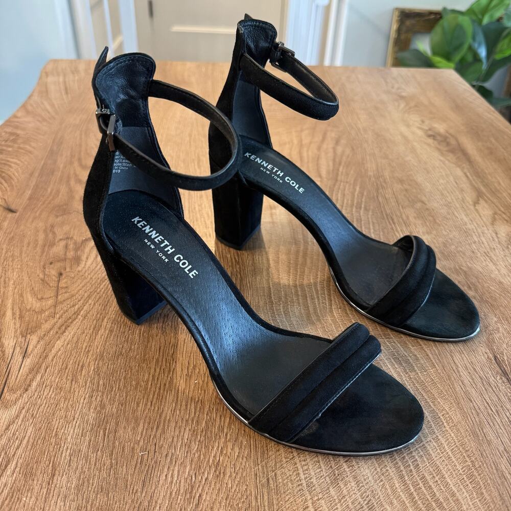 Kenneth Cole | LEX Leather Block Heels | Black | Women’s Size 7.5